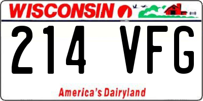 WI license plate 214VFG