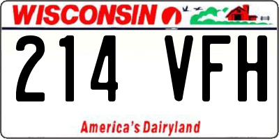 WI license plate 214VFH