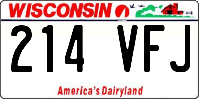 WI license plate 214VFJ