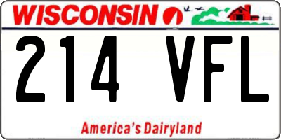 WI license plate 214VFL