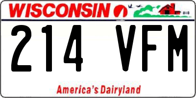 WI license plate 214VFM