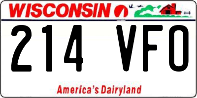 WI license plate 214VFO