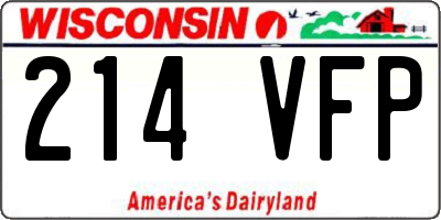 WI license plate 214VFP