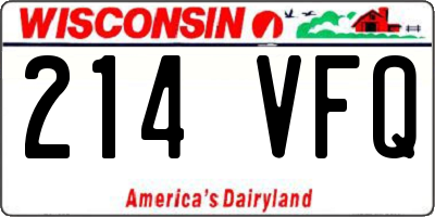 WI license plate 214VFQ