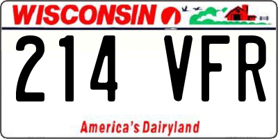 WI license plate 214VFR
