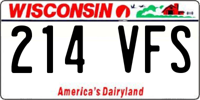 WI license plate 214VFS