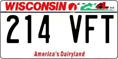 WI license plate 214VFT