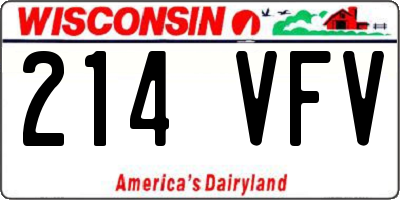 WI license plate 214VFV