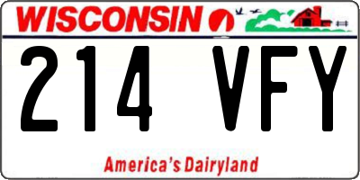 WI license plate 214VFY