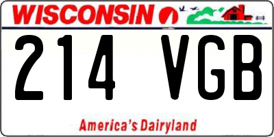 WI license plate 214VGB