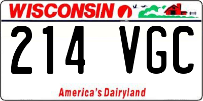 WI license plate 214VGC
