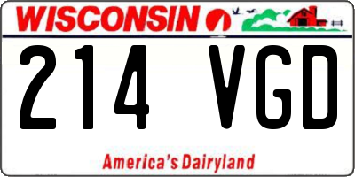 WI license plate 214VGD