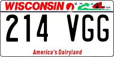 WI license plate 214VGG