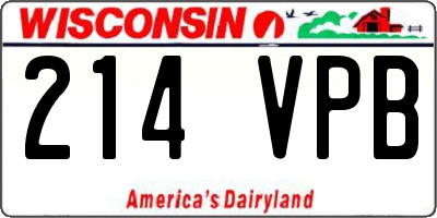 WI license plate 214VPB