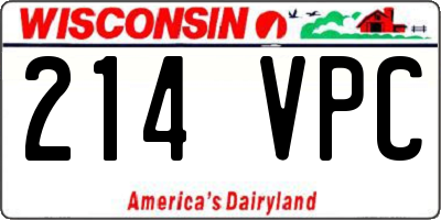 WI license plate 214VPC