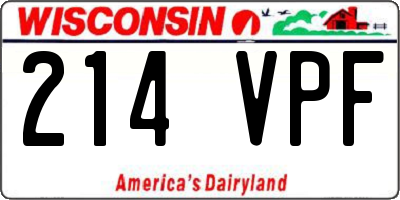 WI license plate 214VPF