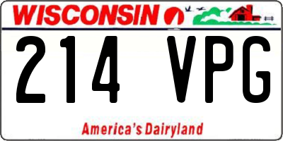 WI license plate 214VPG