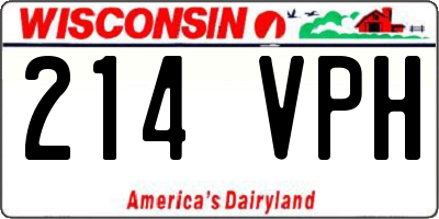 WI license plate 214VPH