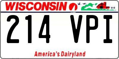 WI license plate 214VPI