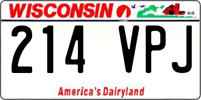 WI license plate 214VPJ
