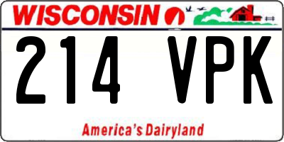 WI license plate 214VPK