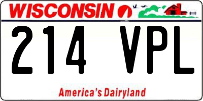WI license plate 214VPL