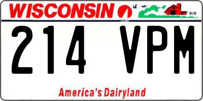 WI license plate 214VPM