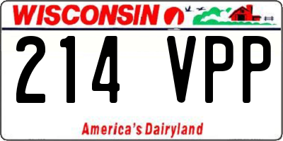 WI license plate 214VPP