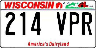 WI license plate 214VPR