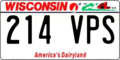 WI license plate 214VPS