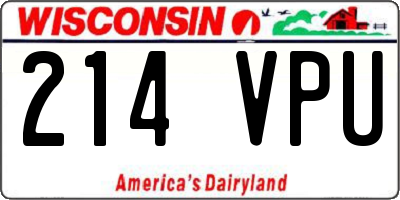 WI license plate 214VPU