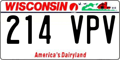 WI license plate 214VPV