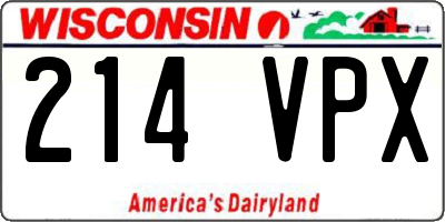 WI license plate 214VPX