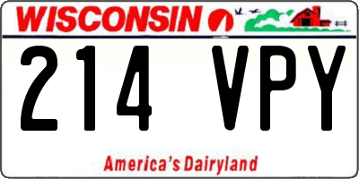 WI license plate 214VPY