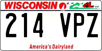 WI license plate 214VPZ