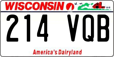 WI license plate 214VQB