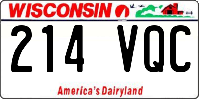 WI license plate 214VQC