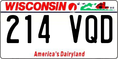 WI license plate 214VQD