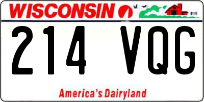 WI license plate 214VQG