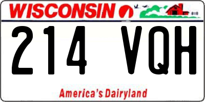 WI license plate 214VQH