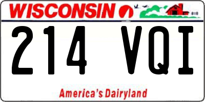 WI license plate 214VQI