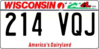 WI license plate 214VQJ