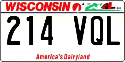 WI license plate 214VQL