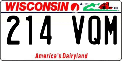 WI license plate 214VQM