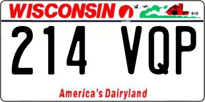 WI license plate 214VQP