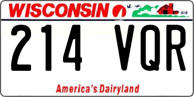 WI license plate 214VQR
