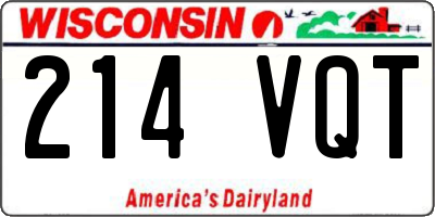 WI license plate 214VQT