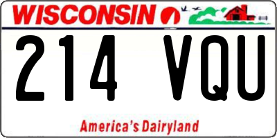 WI license plate 214VQU