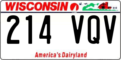 WI license plate 214VQV