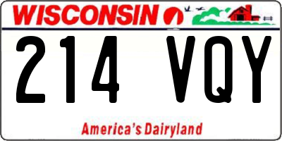 WI license plate 214VQY
